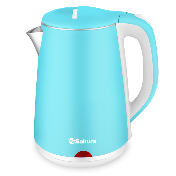 Чайник электрический SAKURA SA-2150WBL (Голубой/Белый; Объем 2.2л; Мощность 1800Вт; Нерж.сталь;Диск)