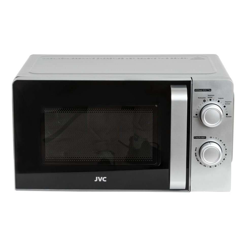 Микроволновая печь JVC JK-MW140M (Серебристый; 700-1100Вт; Объем 20л; Таймером;Мех.управление)