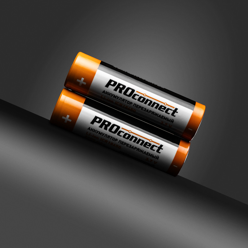 Аккумулятор Li-ion (литий-ион) PROconnect 18650, 3,7В, 2000мАч, без платы защиты, плоский контакт, 10 шт Аккумулятор Li-ion (литий-ион) PROconnect 18650, 3,7В, 2000мАч, без платы защиты, плоский контакт, 10 шт