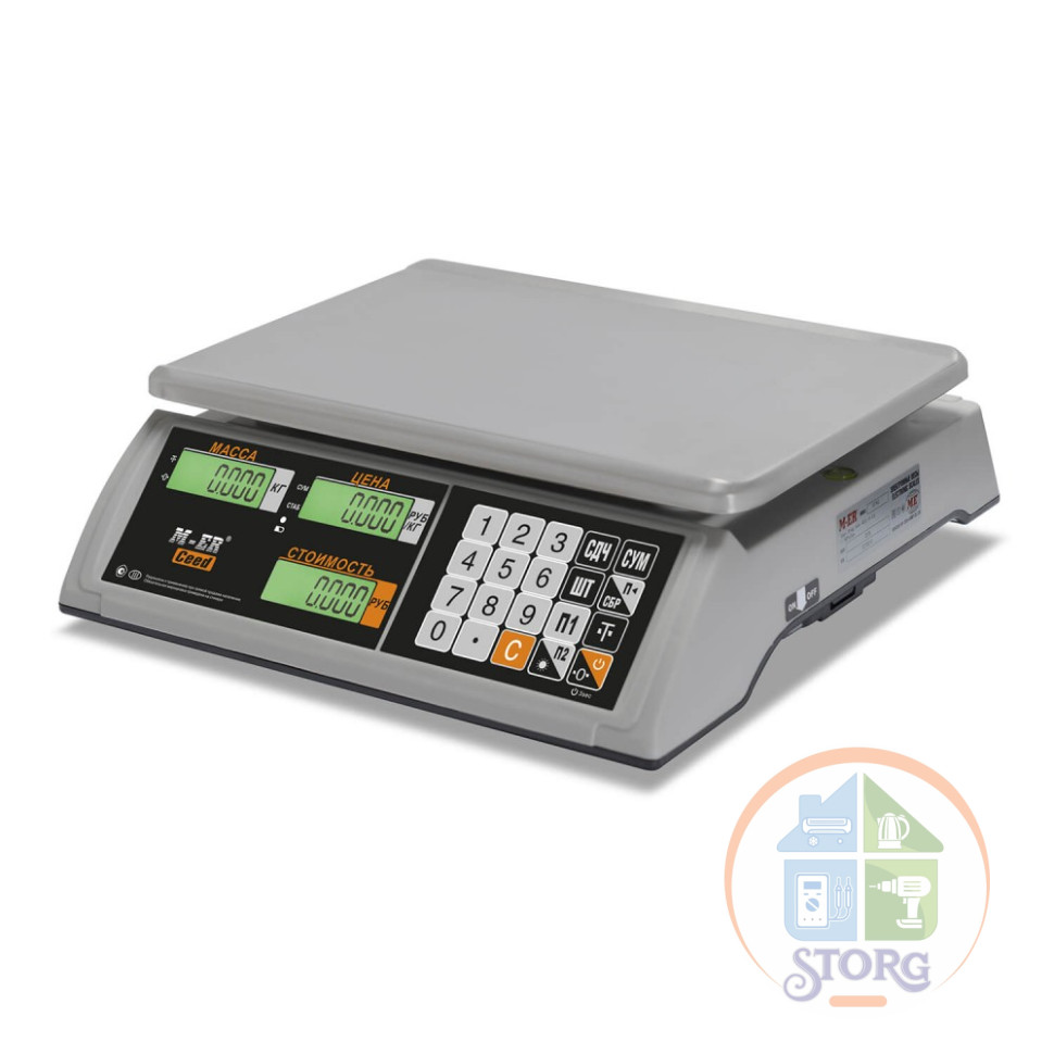 Весы торговые сертифицированные MERCURY M-ER 327AC-15.2 LCD (Ю.Корея)