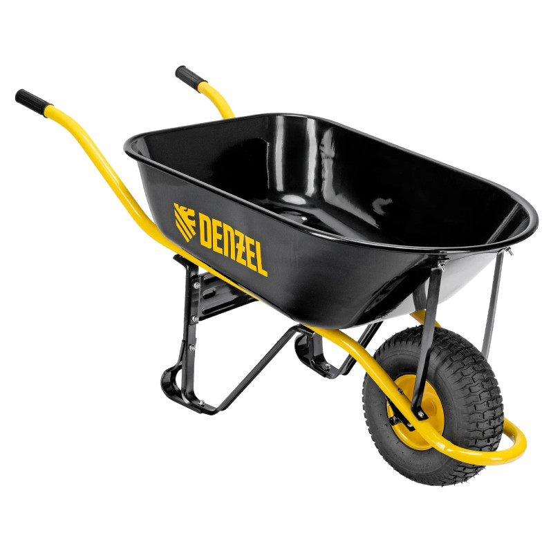 Тачка строительная Denzel, усиленная, объем 130 л, 230 кг, колесо 15х6.00-6 Тачка строительная Denzel, усиленная, объем 130 л, 230 кг, колесо 15х6.00-6