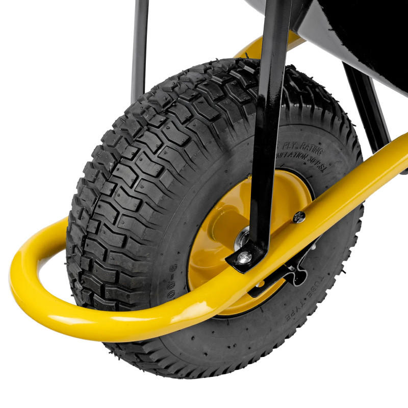 Тачка строительная Denzel, усиленная, объем 130 л, 230 кг, колесо 15х6.00-6 Тачка строительная Denzel, усиленная, объем 130 л, 230 кг, колесо 15х6.00-6