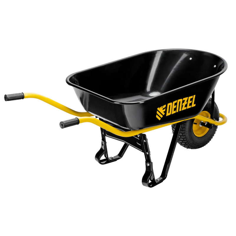 Тачка строительная Denzel, усиленная, объем 130 л, 230 кг, колесо 15х6.00-6 Тачка строительная Denzel, усиленная, объем 130 л, 230 кг, колесо 15х6.00-6