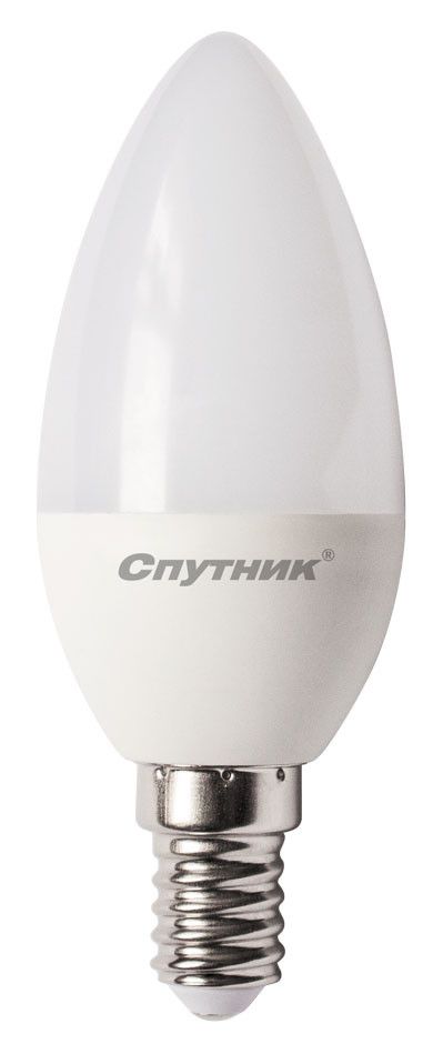 Cветодиодная лампа Свеча LED C37 12W/4000K/E14, Спутник, естественный белый