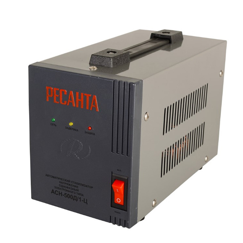 Стабилизатор напряжения релейный Ресанта АСН-500Д/1-Ц, (напольный, 500Вт, 140-260, 1-фазный)