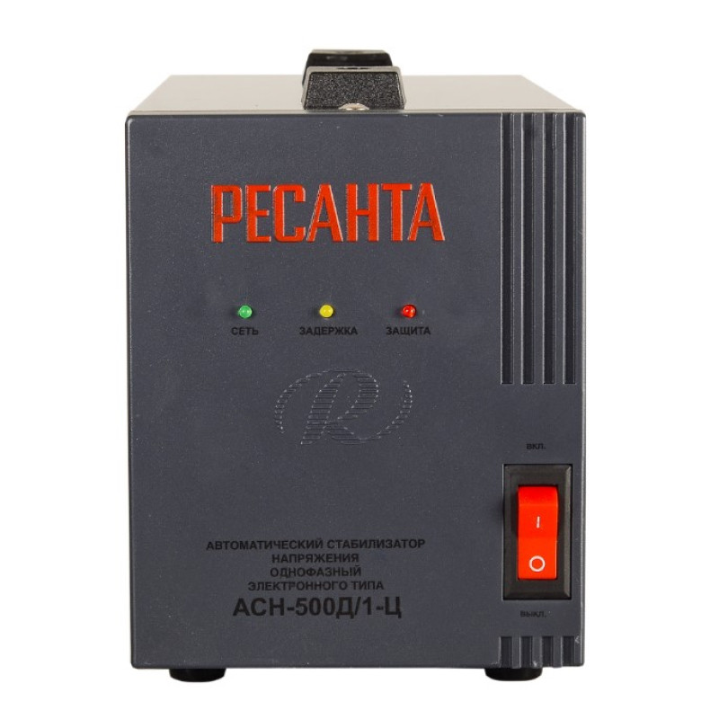 Стабилизатор напряжения релейный Ресанта АСН-500Д/1-Ц, (напольный, 500Вт, 140-260, 1-фазный)