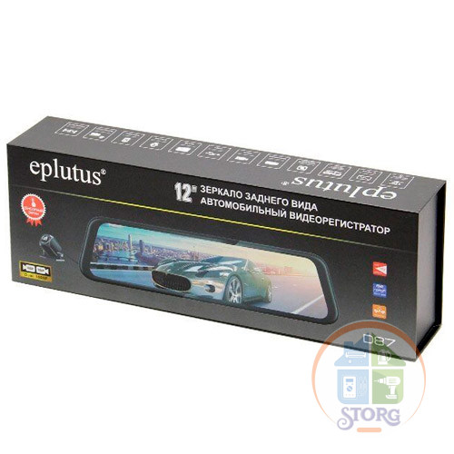 Видеорегистратор-зеркало с 2-мя камерами Eplutus D87 12 дюймовый IPS HD сенсорный, 5мп,170°