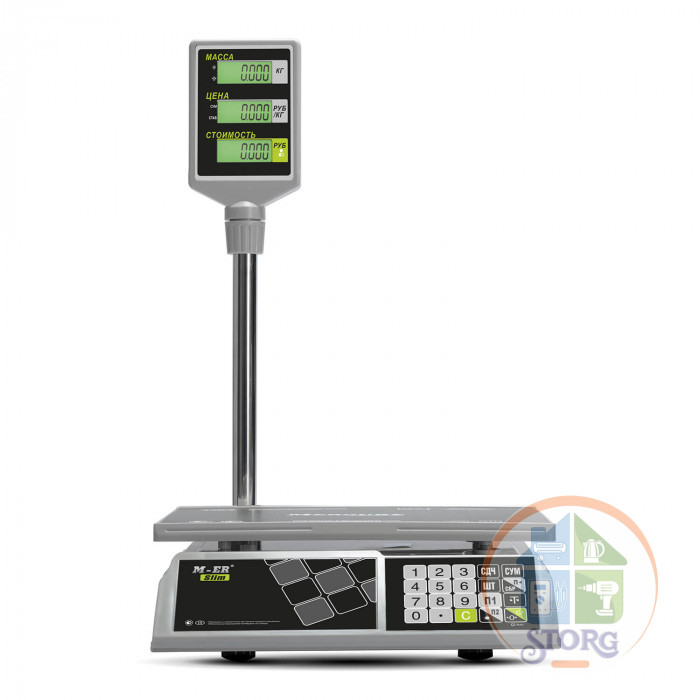 Весы торговые сертифицированные с поверкой MERCURY  M-ER 326ACP-15.2 LCD White (сделано в Ю.Корее)