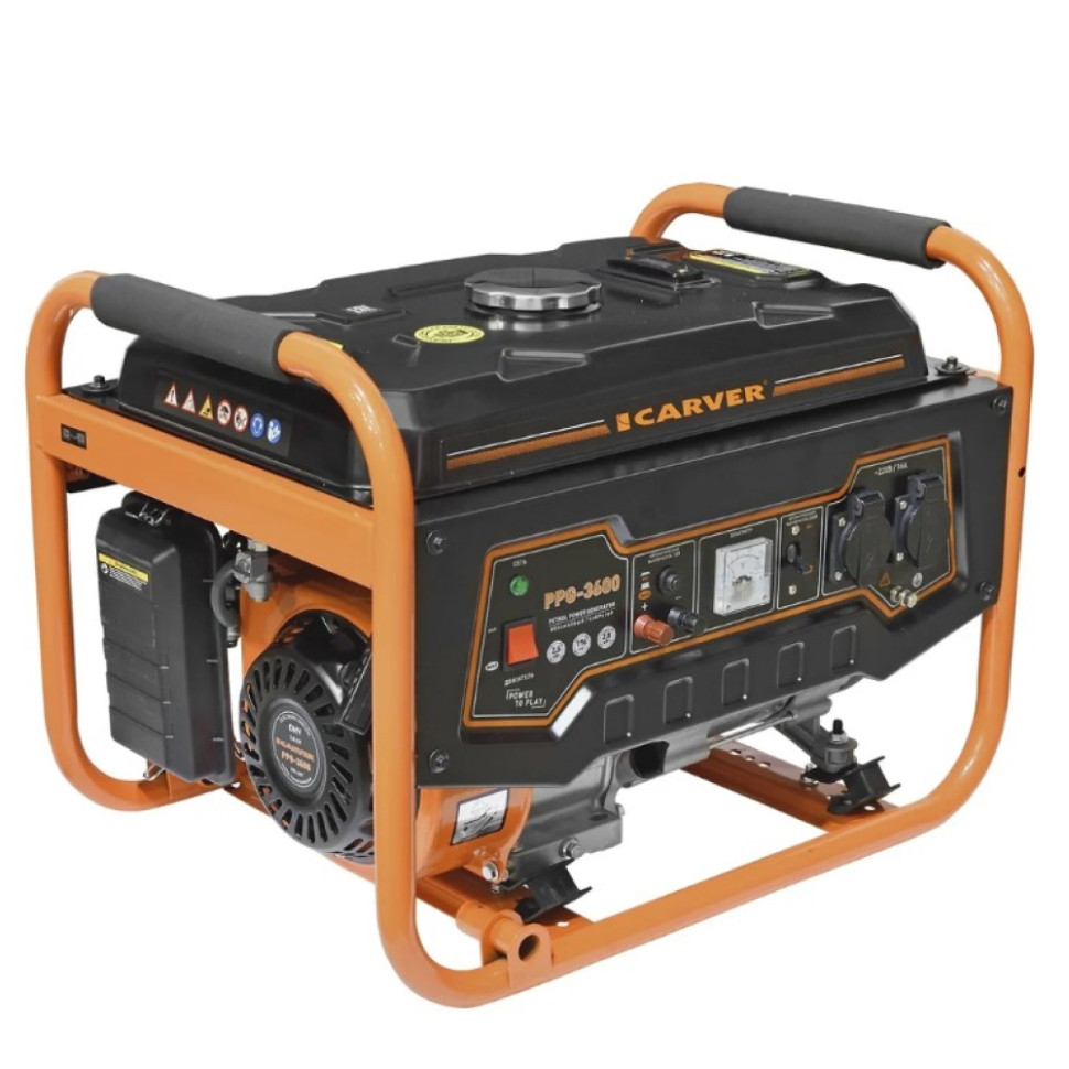 Генератор бензиновый Carver PPG-3600 (2.5/2.8кВт, 220В, 1-фаза, 4-такт., бак 15л, ручной) Генератор бензиновый Carver PPG-3600 (2.5/2.8кВт, 220В, 1-фаза, 4-такт., бак 15л, ручной)