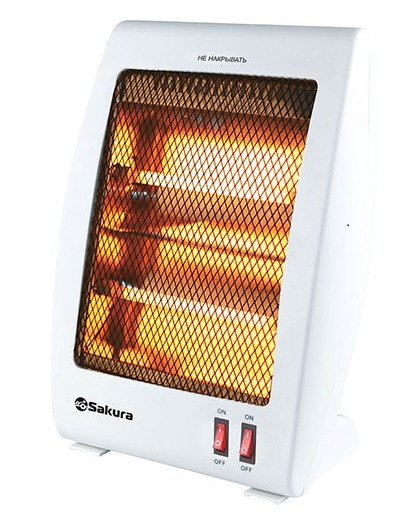 Обогреватель кварцевый инфракрасный Sakura SA-0670W, 900 Вт, белый