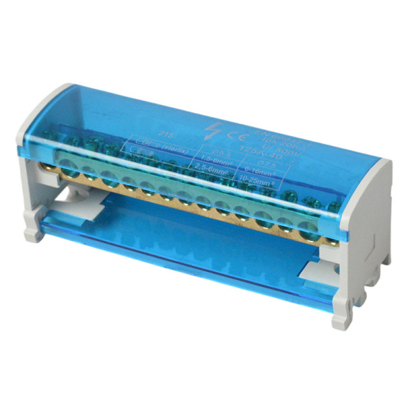 Шина нулевая SPARTUM на DIN-рейку в корпусе 215 (кросс-модуль) ШНК 2х15