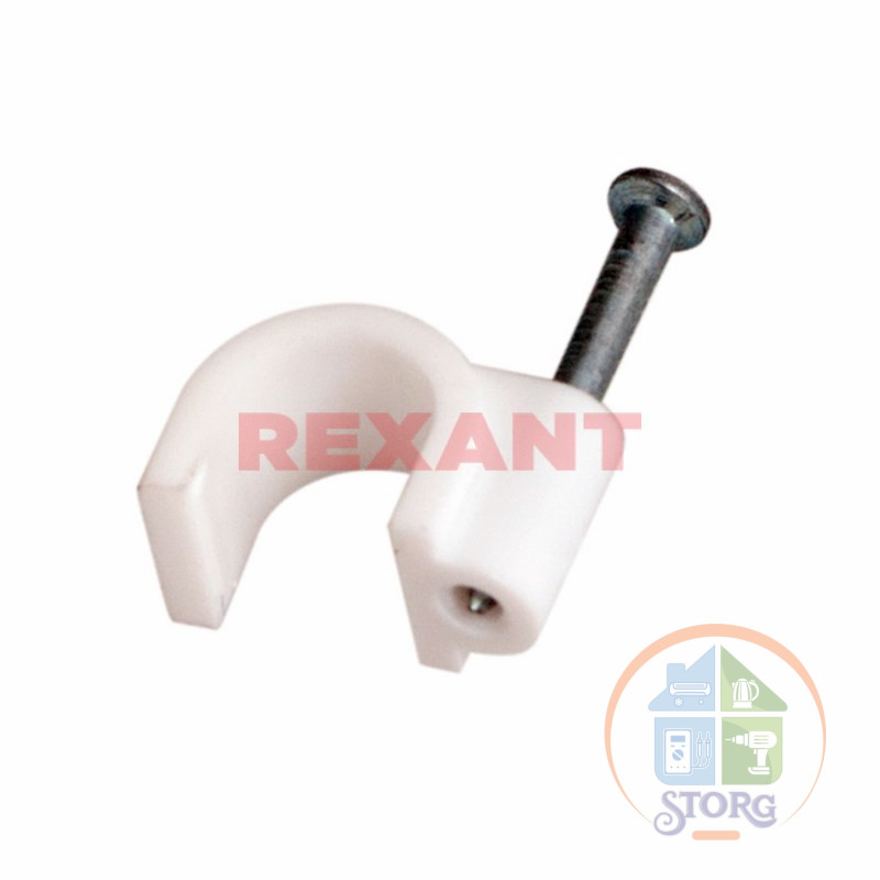 Крепеж кабеля плоский 6 х 4 мм, белый (упак. 50 шт)  REXANT