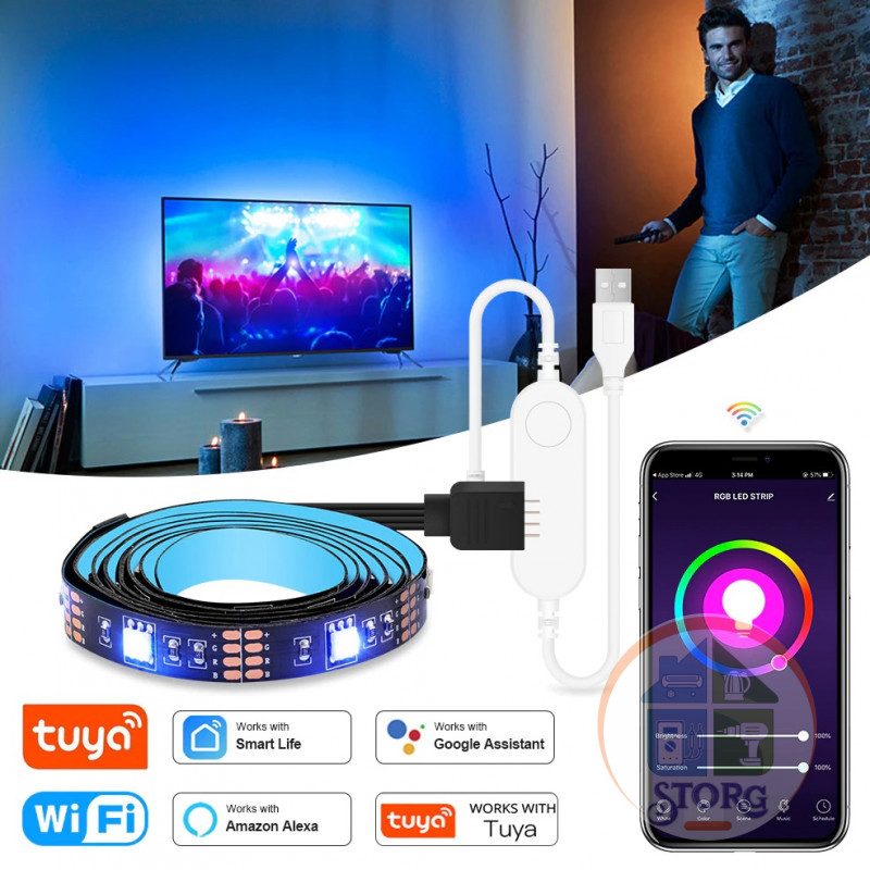 Светодиодная лента RGB для телевизора 5м С USB