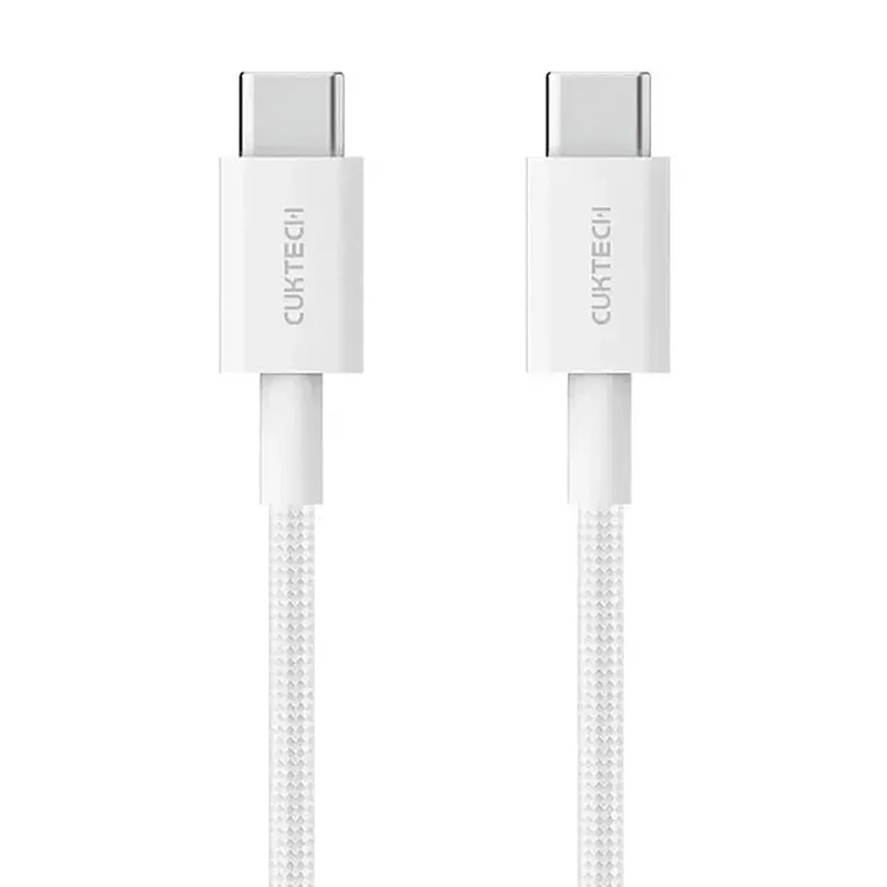 Кабель PD XIAOMI CukTech Type-C to Type-C braided cable 1.5m 3A 60W CTC315P белый