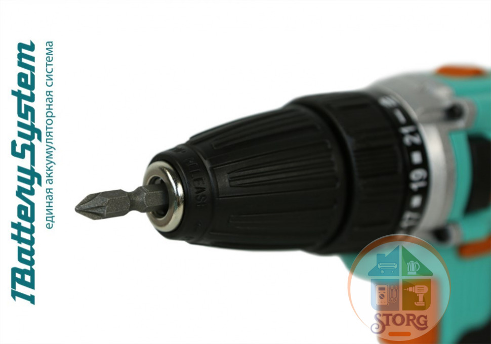Дрель аккумуляторная Sturm! CD3618, 18 В, 1BatterySystem,  2 акк., 2,0 Ач, кейс