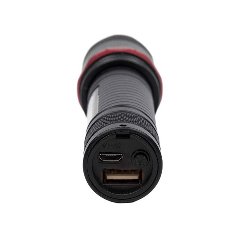 Фонарь ручной светодиодный ИСКРА 426-T6, PowerBank, 4 режима, боковое свечение