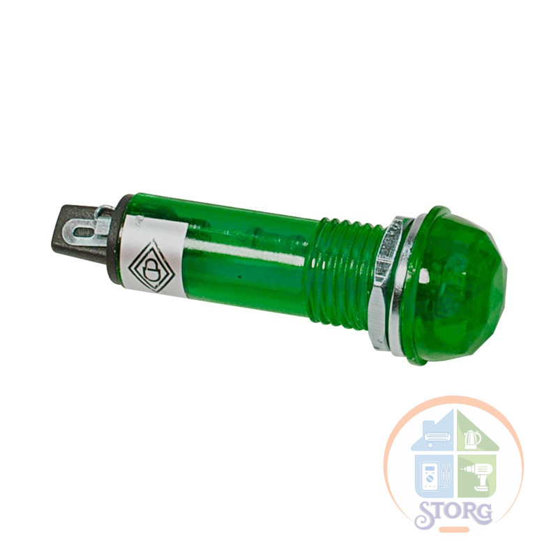 Индикатор ГРАНЕНЫЙ 10.2 220V зеленый (RWE-205) REXANT
