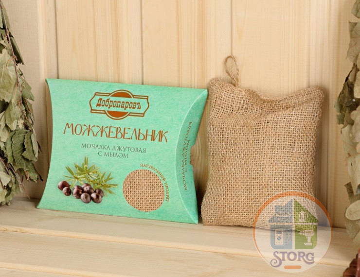 Мочалка джутовая с мылом "Можжевельник" 110 г 9080564