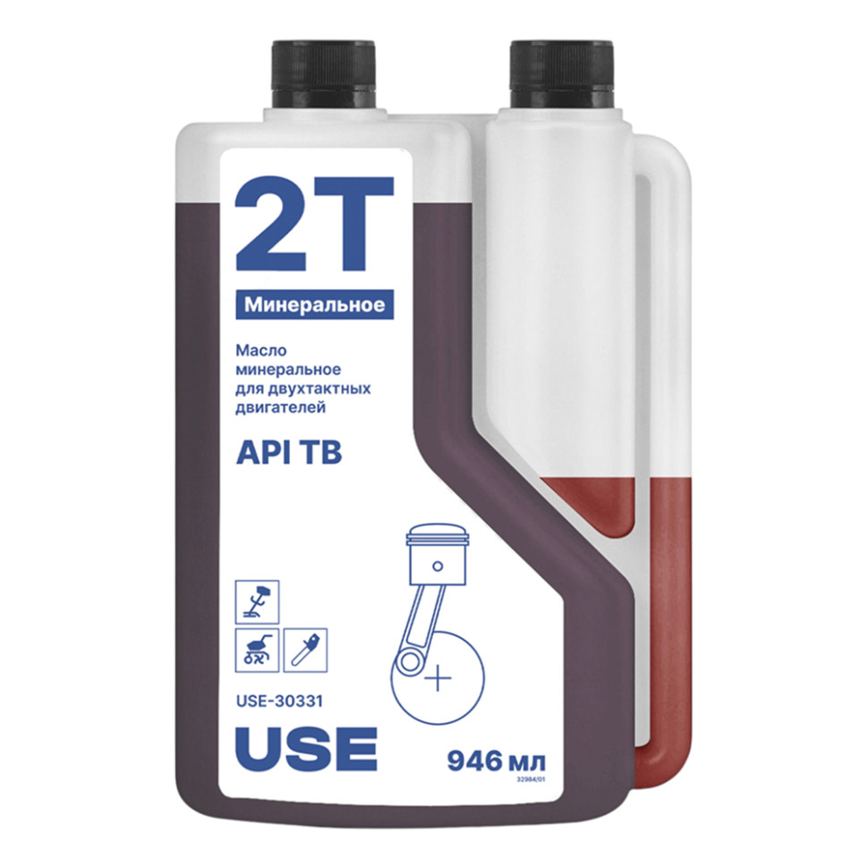 Масло USE USE-30331, 2-х тактное минеральное API TB с дозатором 0,946л