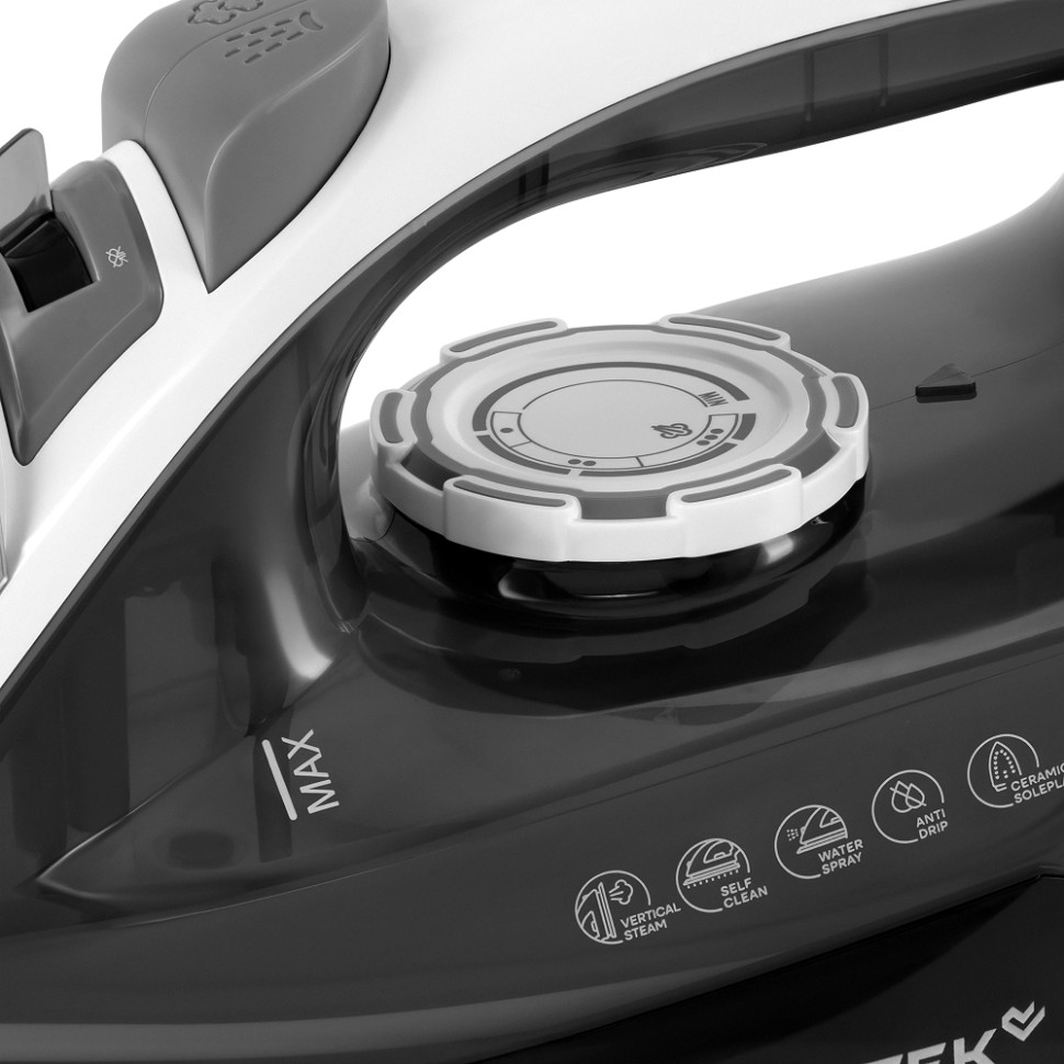 Утюг Vitek VT-IRN1210 черный/белый, 2000Вт, 25г/мин, 180г/мин, 360мл