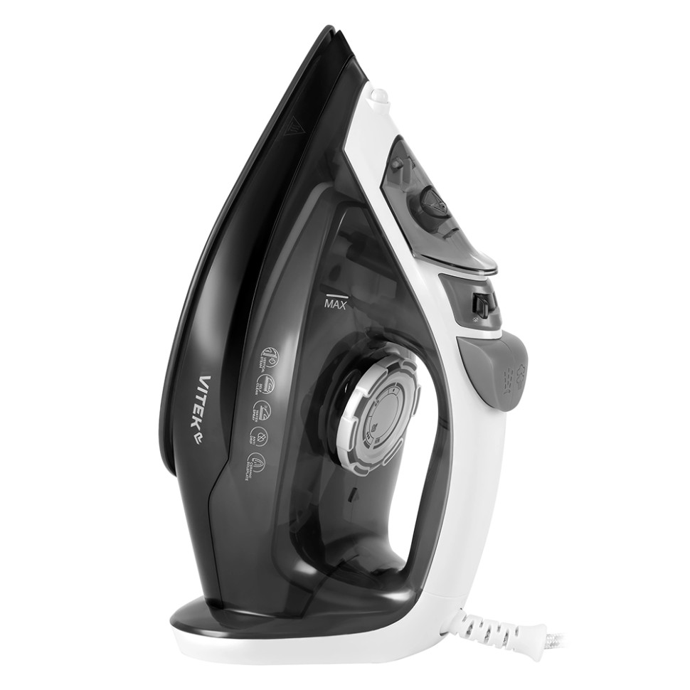 Утюг Vitek VT-IRN1210 черный/белый, 2000Вт, 25г/мин, 180г/мин, 360мл