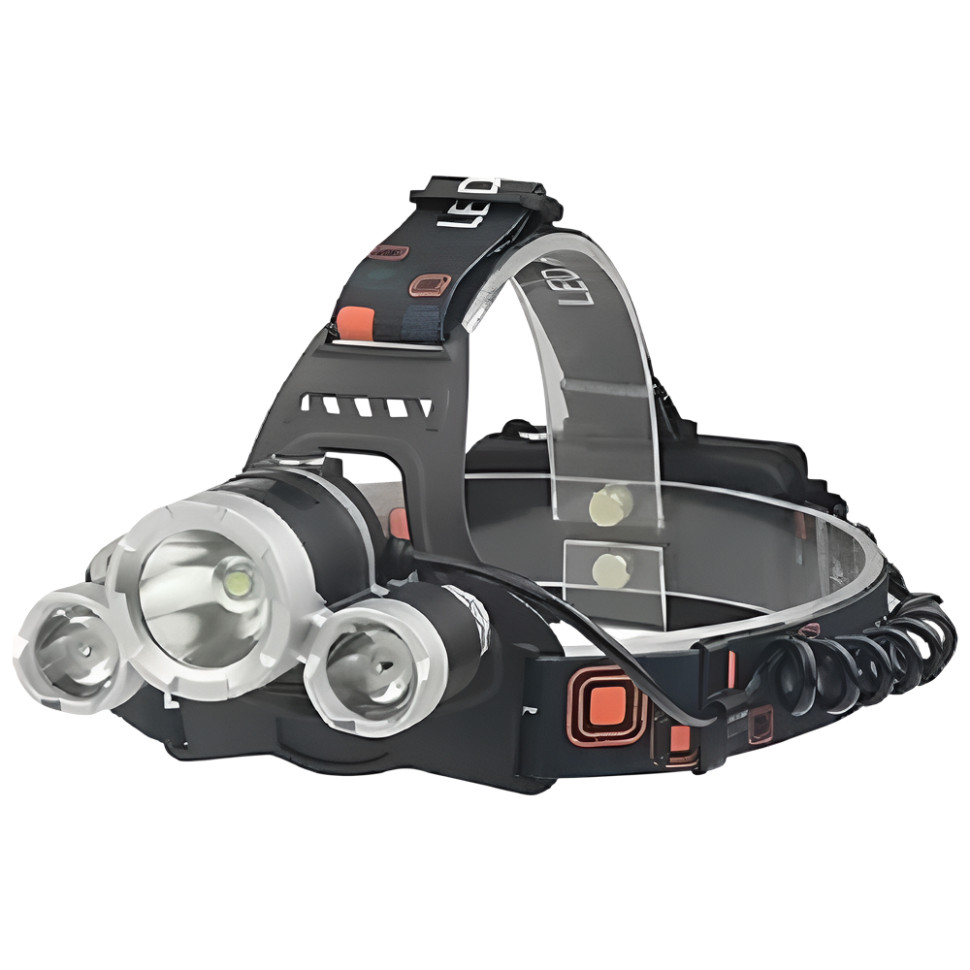 Фонарь налобный светодиодный аккумуляторный "BLESKLUX" YM-BL3000-T6+2LED, 2 аккум., Type-C