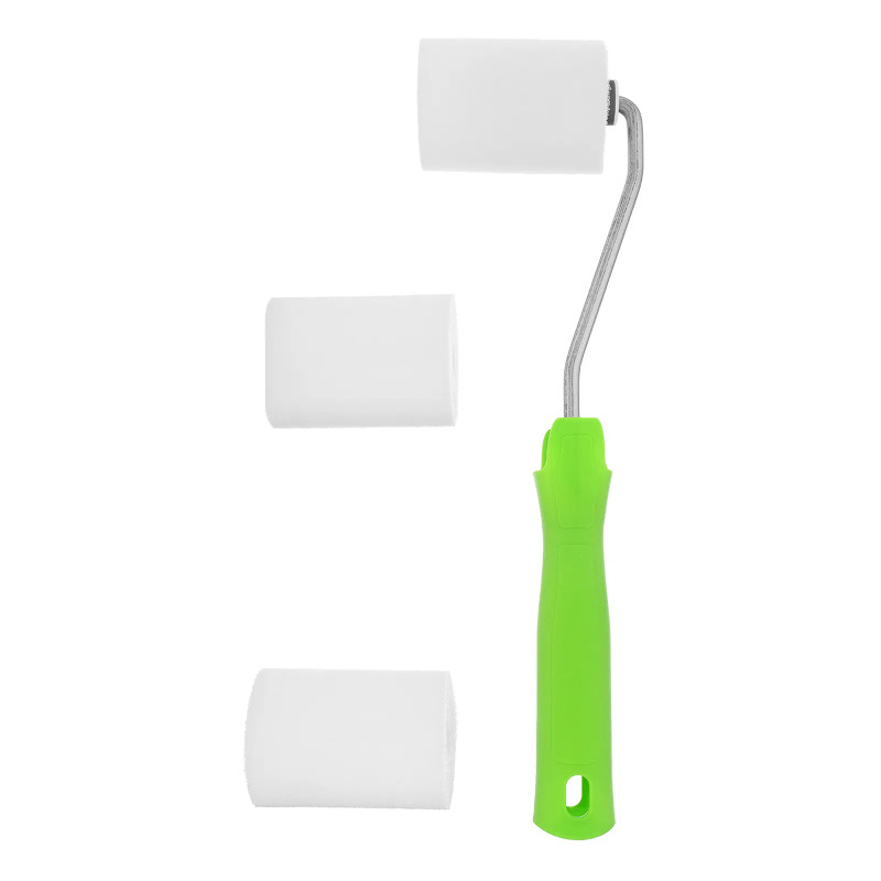 Валик Сибртех "ПОРОЛОН" с ручкой + 2 шубки, 65 мм, D - 42 мм, D ручки - 6 мм/