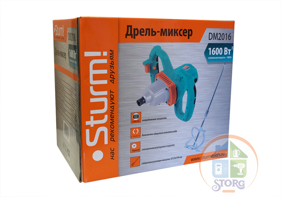 Миксер электрический Sturm! DM2016, 1600 Вт, 0-700 об/мин, М14
