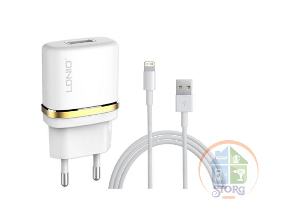 СЗУ LDNiO DL-AC50 5V1,2A + кабель Lightning белый