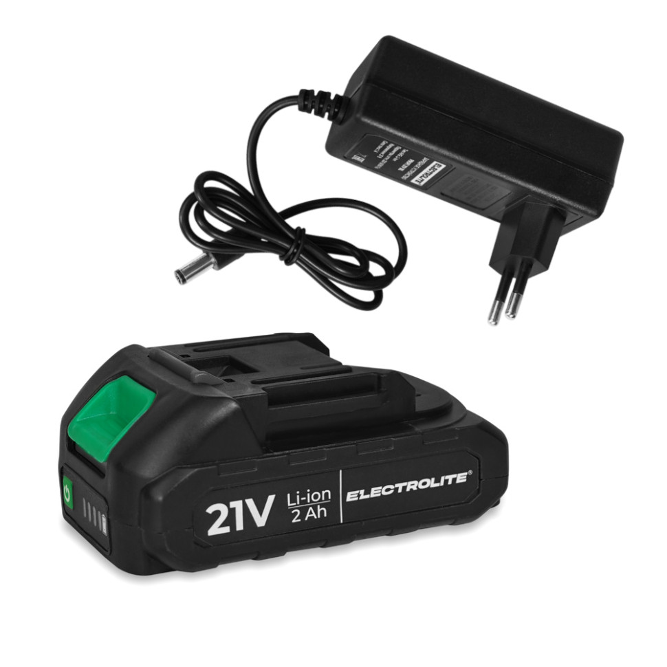 Дрель-шуруповерт аккумуляторный бесщеточный ELECTROLITE Expert 21V BL, 21В, 2АКБ, 2 скорости, кейс