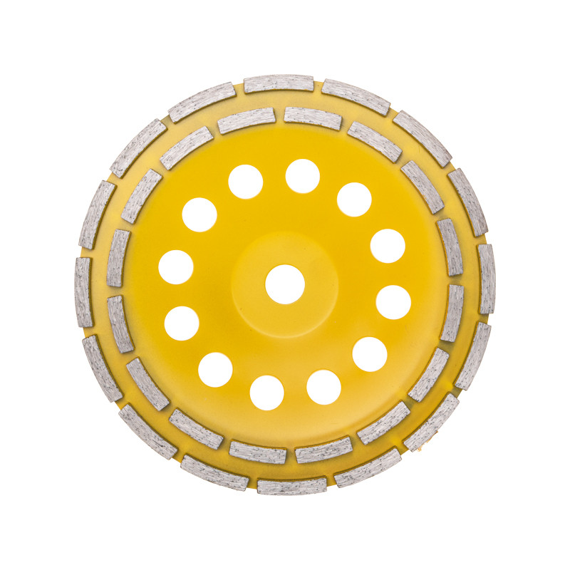 Чашка алмазная шлифовальная KRANZ, двухрядная, 230х22,2мм