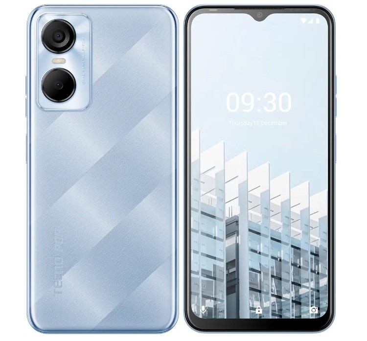 Смартфон Tecno POP 6 Pro 2/32GB Blue,6.6, IPS, 1600x720, LTE, Mediatek Helio A22, 8+5 Mp,отпечаток пальца, Android 12 (Go Edition)