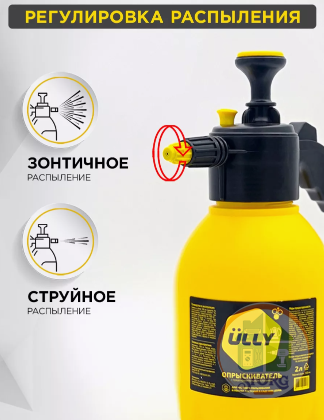 Опрыскиватель помповый ULLY 3л желтый (сделанно в России)