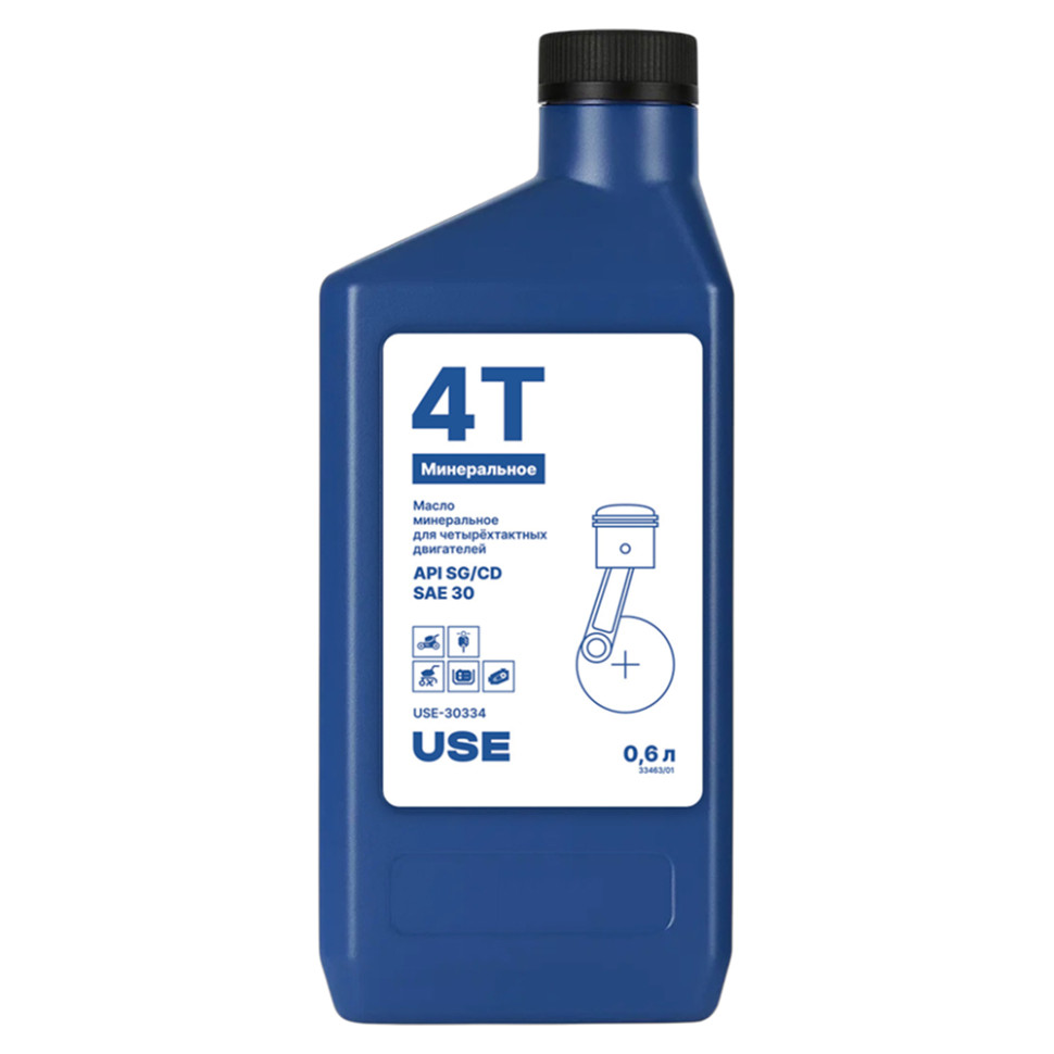 Масло USE USE-30334, 4-х тактное минеральное SAE 30, 0.6л
