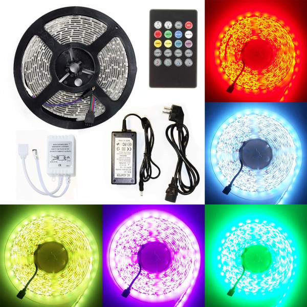 Светодиодная лента Блистер S-TORG 50*50 IP67 Cупер яркий RGB 5м (комплект блок питания, ПДУ,)