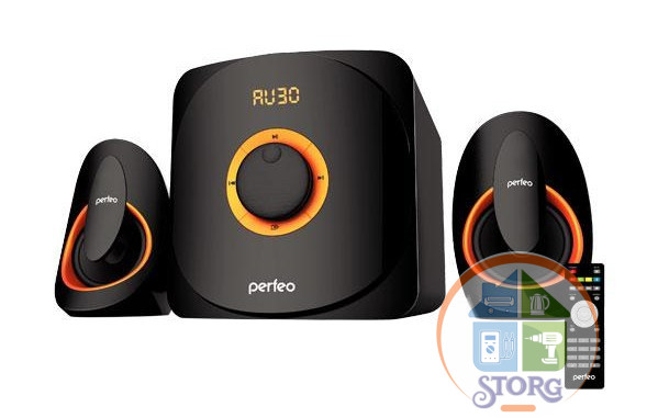 Perfeo колонки 2.1 "MARS", мощн 22W+10W*2, Bluetooth, AUX, FM, USB/SD, ПДУ, чёрн (PF-3313)