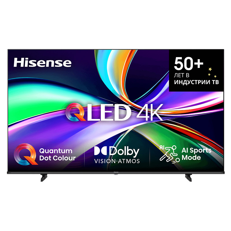 43" Телевизор Hisense 43E7Q QLED Черный 3840x2160, 4K UltraHD, 60 Гц, Wi-Fi, Smart TV, VIDAA