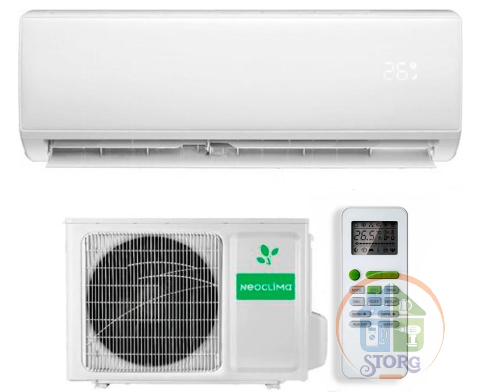 Кондиционер инверторный NeoClima NS/NU-HAL12FWI Inverter серия Plasma, 36м2, Компрессор GMCC Toshiba