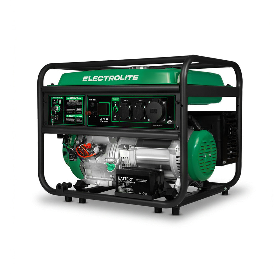 Генератор бензиновый ELECTROLITE 8000S, 6,5/7кВт, 4-х тактный, медная обмотка, электростартер