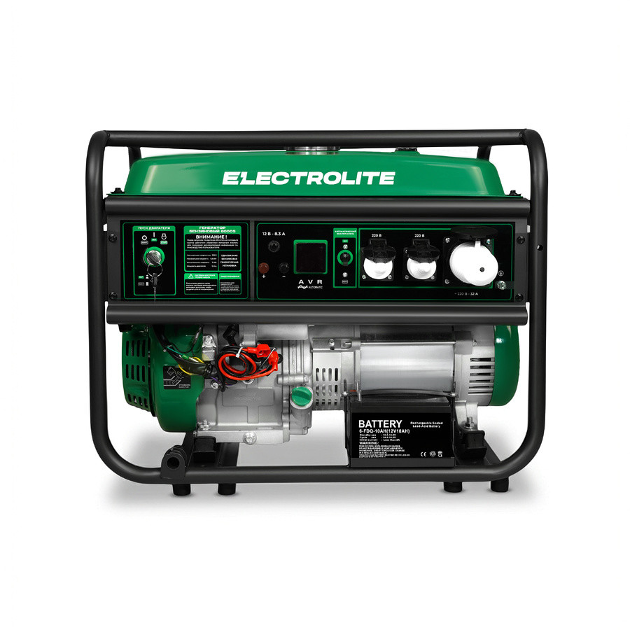 Генератор бензиновый ELECTROLITE 8000S, 6,5/7кВт, 4-х тактный, медная обмотка, электростартер