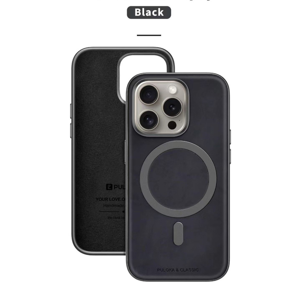 Чехол Puloka для iPhone 15 Pro (MagSafe) (Black)