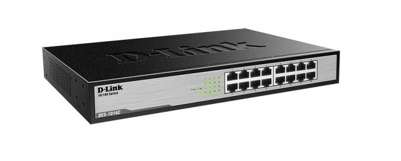 Неуправляемый коммутатор D-Link DES-1016C с 16 портами 10/100/1000Base-T