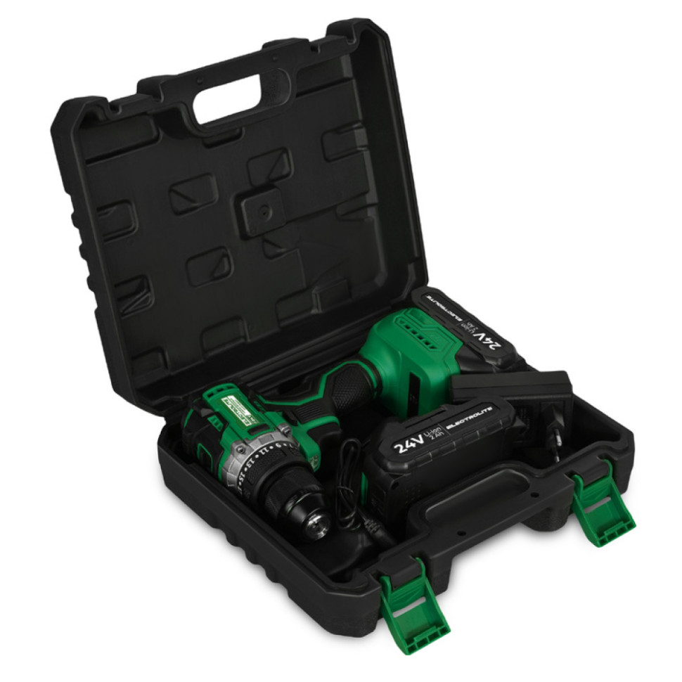Дрель-шуруповерт аккумуляторный бесщеточный ELECTROLITE Expert 24V BL, 24В, 2Ач, 2скор., реверс