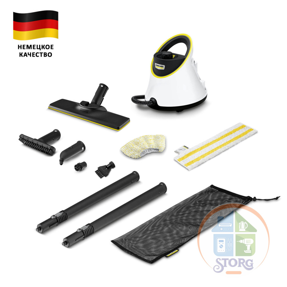 Пароочиститель напольный Karcher EasyFix SC 2 Deluxe 1.513-400.0 белый/желтый