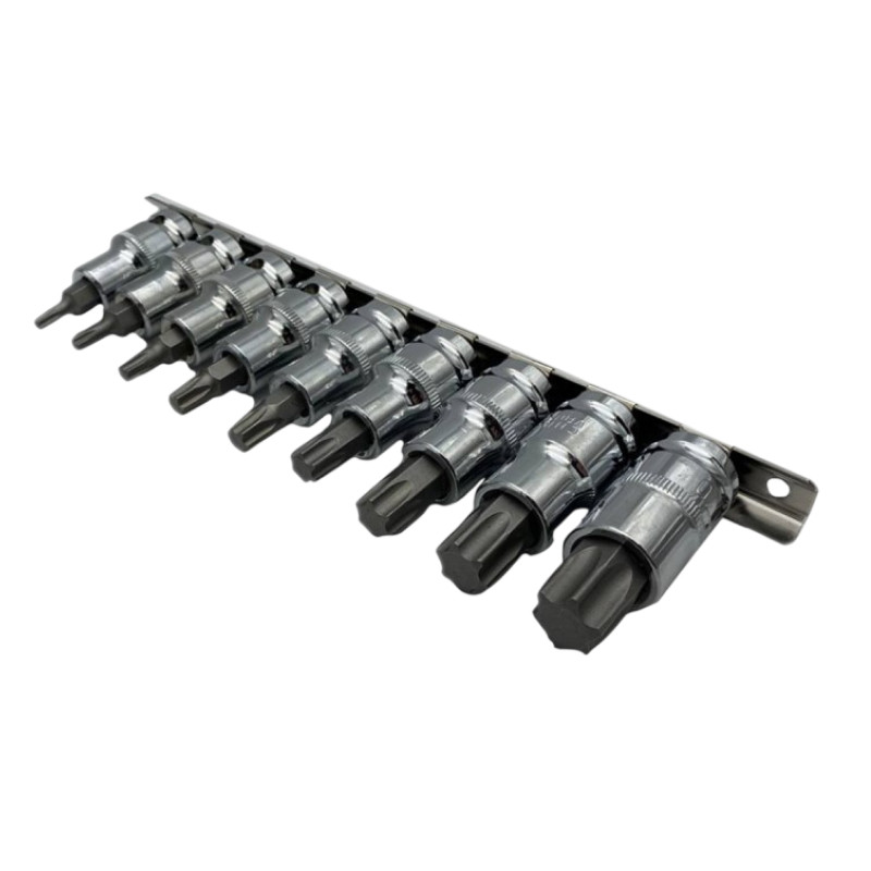 Набор бит KINGQUEEN WIB-10B, 1/2" (TORX) 9 предметов