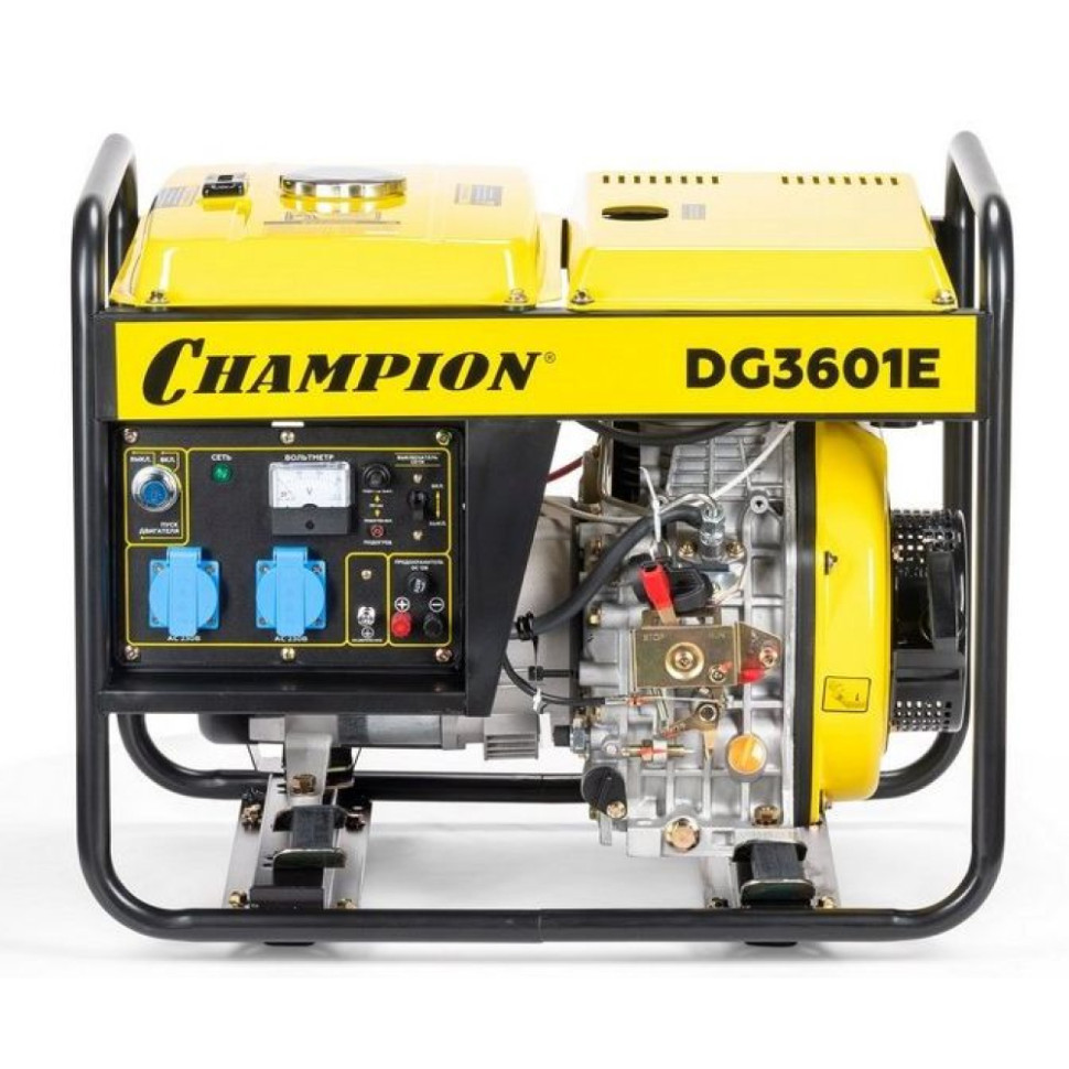 Генератор дизельный CHAMPION DG3601E (2,7/3кВт 5лс 12,5л 12V 80кг,эл.стартер) Генератор дизельный CHAMPION DG3601E (2,7/3кВт 5лс 12,5л 12V 80кг,эл.стартер)