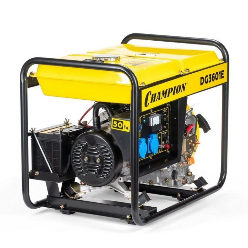 Генератор дизельный CHAMPION DG3601E (2,7/3кВт 5лс 12,5л 12V 80кг,эл.стартер) Генератор дизельный CHAMPION DG3601E (2,7/3кВт 5лс 12,5л 12V 80кг,эл.стартер)