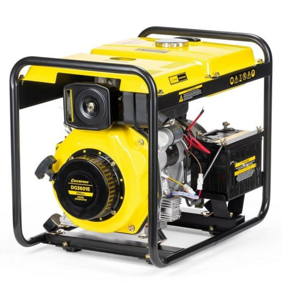 Генератор дизельный CHAMPION DG3601E (2,7/3кВт 5лс 12,5л 12V 80кг,эл.стартер) Генератор дизельный CHAMPION DG3601E (2,7/3кВт 5лс 12,5л 12V 80кг,эл.стартер)