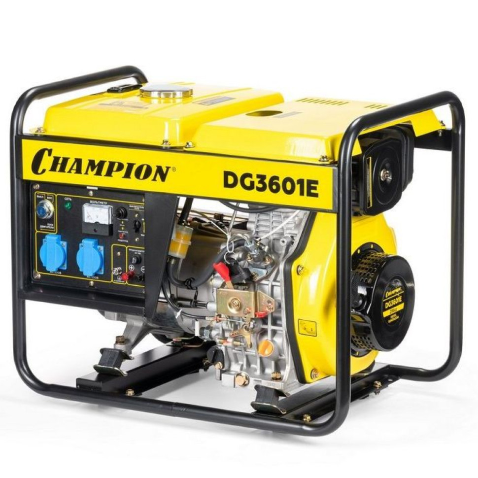 Генератор дизельный CHAMPION DG3601E (2,7/3кВт 5лс 12,5л 12V 80кг,эл.стартер) Генератор дизельный CHAMPION DG3601E (2,7/3кВт 5лс 12,5л 12V 80кг,эл.стартер)