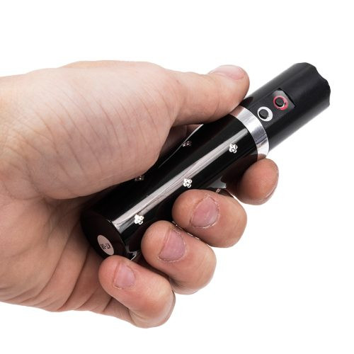 Фонарь ручной, электрошокер ИСКРА 1202 Black, 10х10х10см, Встроенный аккумулятор